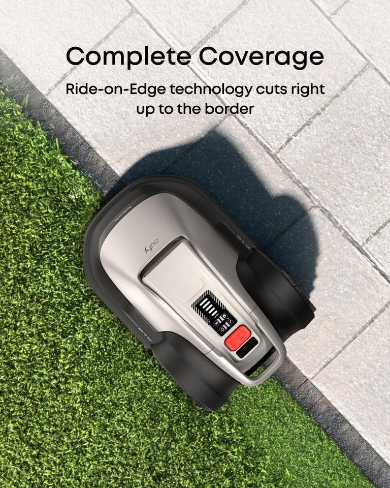 Eufy Robot Lawn Mower E15, Wire-Free, 800m² Coverage, Auto Mapping, Obstacle Avoidance, Edge Trimming, Blade Set